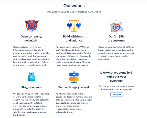 Values Atlassian