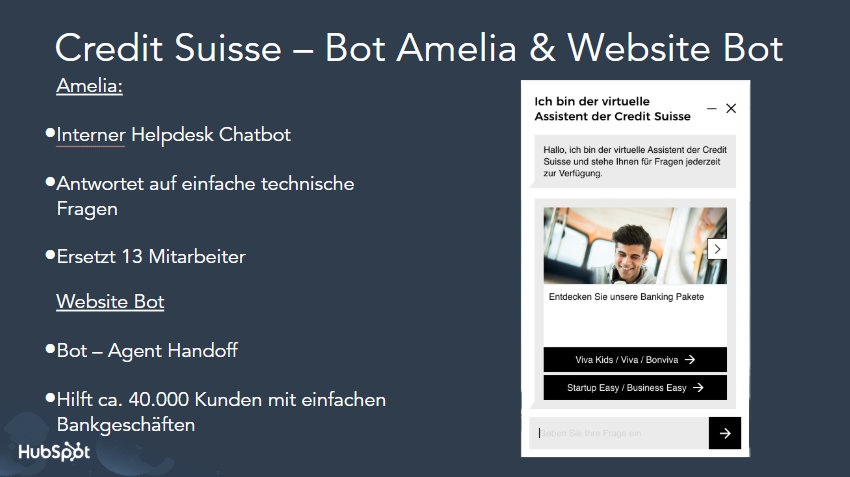 Credit Suisse - Bot Amelia & Website Bot