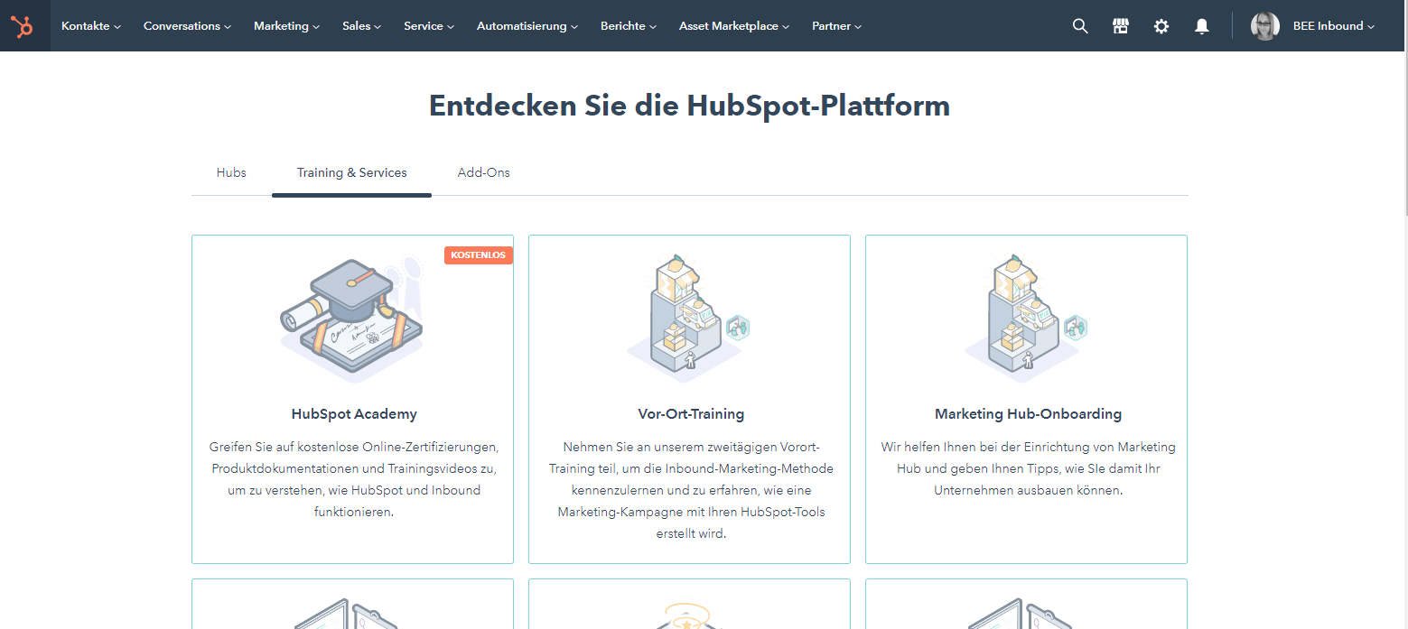 HubSpot-Plattform: Training & Services